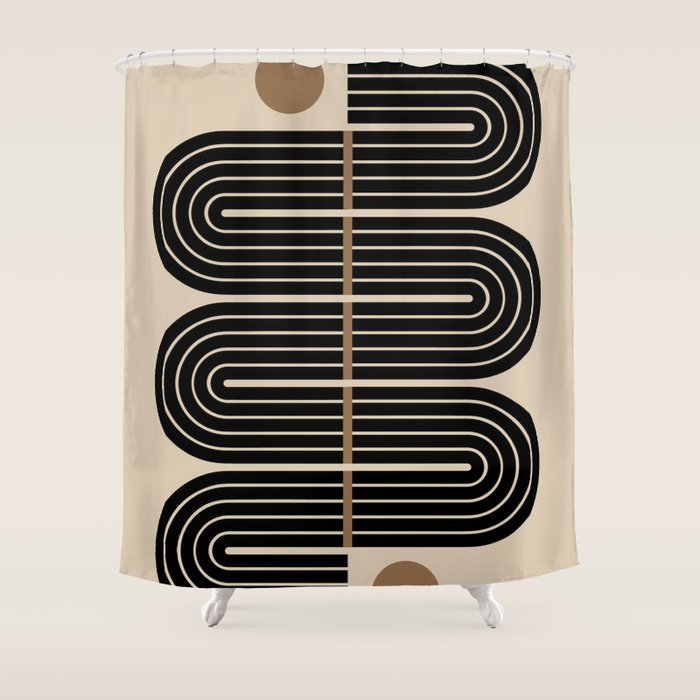 Dusk - Mid Century Modern Abstract Ar Shower Curtain Gallery Image 1