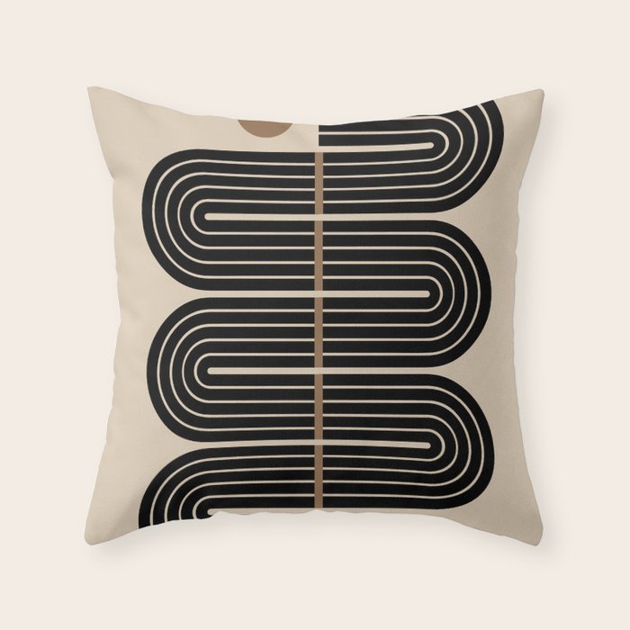Dusk - Mid Century Modern Abstract Ar Throw Pillow Gallery Image 6