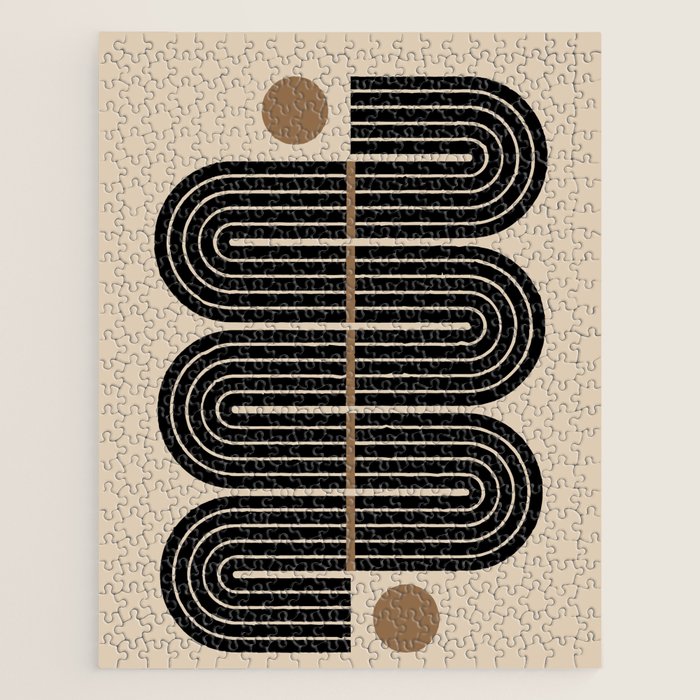 Dusk - Mid Century Modern Abstract Ar Jigsaw Puzzle Gallery Image 1