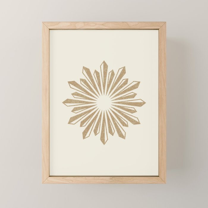 Sunburst Retro 2 - Gold Mini Art Print Gallery Image 1