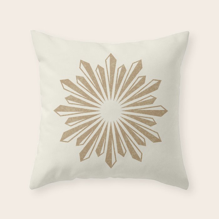 Sunburst Retro 2 - Gold Throw Pillow Gallery Image 6