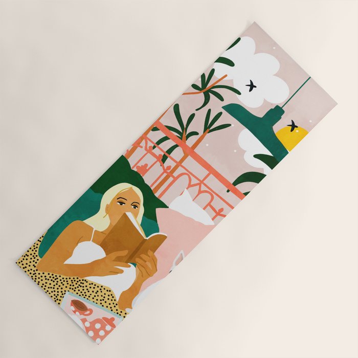 Pet Pals, Animals Lovers Illustration, Travel With Pets Modern Bohemian Painting Yoga Mat Gallery Image 1