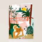 Pet Pals, Animals Lovers Illustration, Travel With Pets Modern Bohemian Painting Stationery Card Gallery Image 2