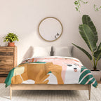 Pet Pals, Animals Lovers Illustration, Travel With Pets Modern Bohemian Painting Comforter Gallery Image 3