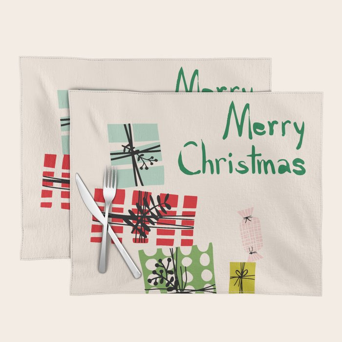 Wobbly pile of Christmas presents Placemat Gallery Image 1