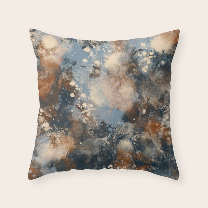Earth watercolor splashes 2 Throw Pillow Gallery Image 1