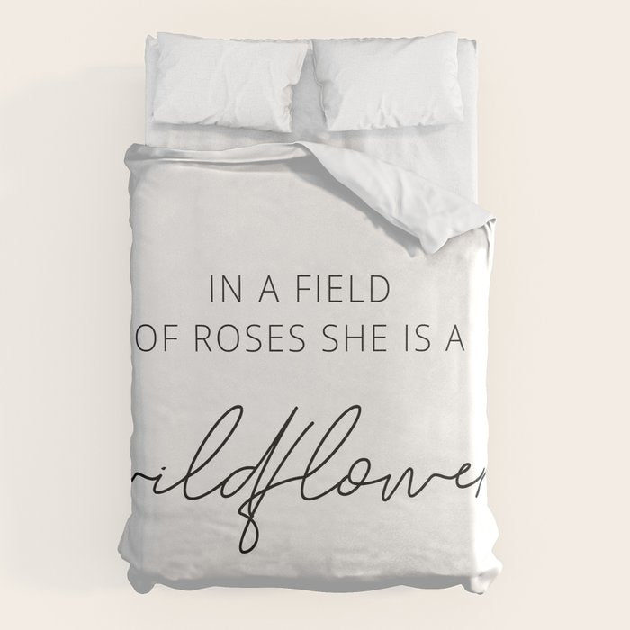 In a field of roses she is a wildflower Duvet Cover Gallery Image 6
