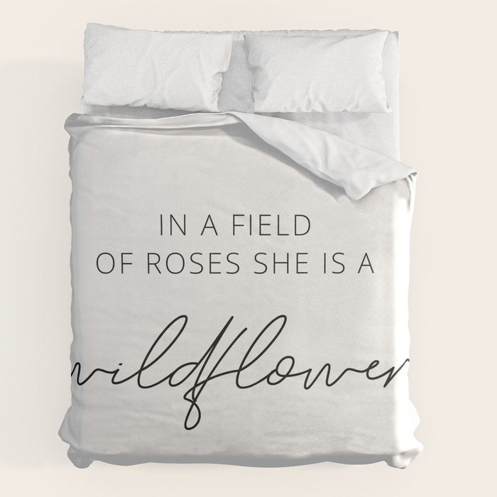 In a field of roses she is a wildflower Duvet Cover Gallery Image 2