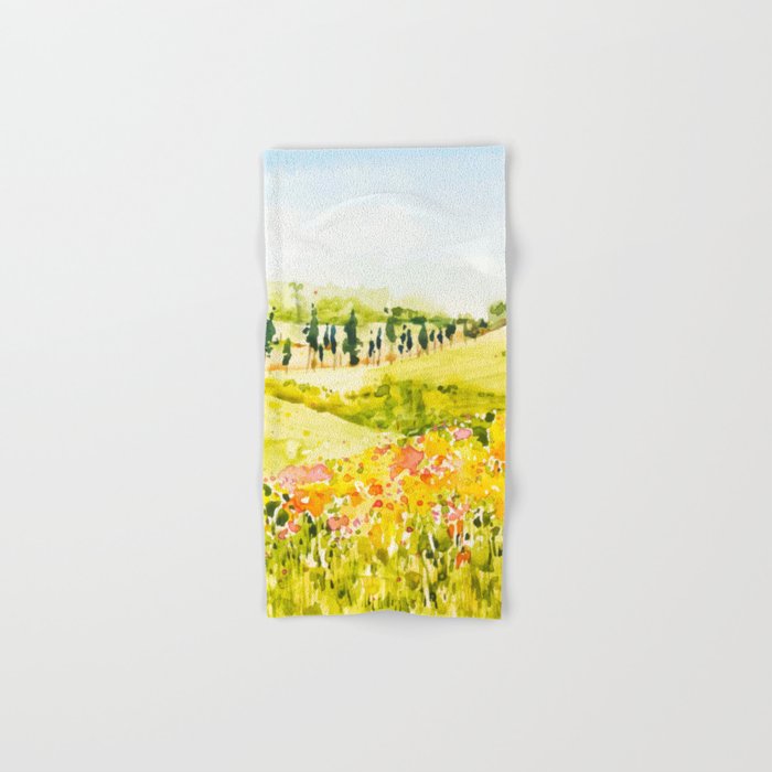 Watercolor Landscape Bath Towel Gallery Image 1