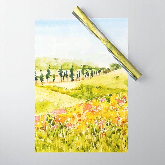 Watercolor Landscape Wrapping Paper Gallery Image 1