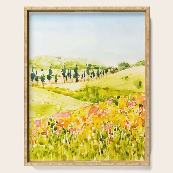 Watercolor Landscape Serving Tray Gallery Image 1
