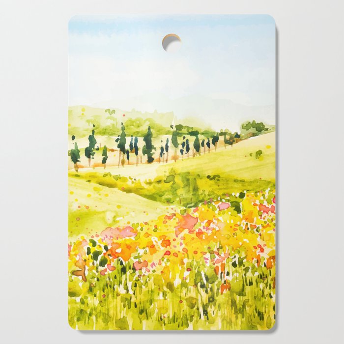 Watercolor Landscape Cutting Board Gallery Image 1