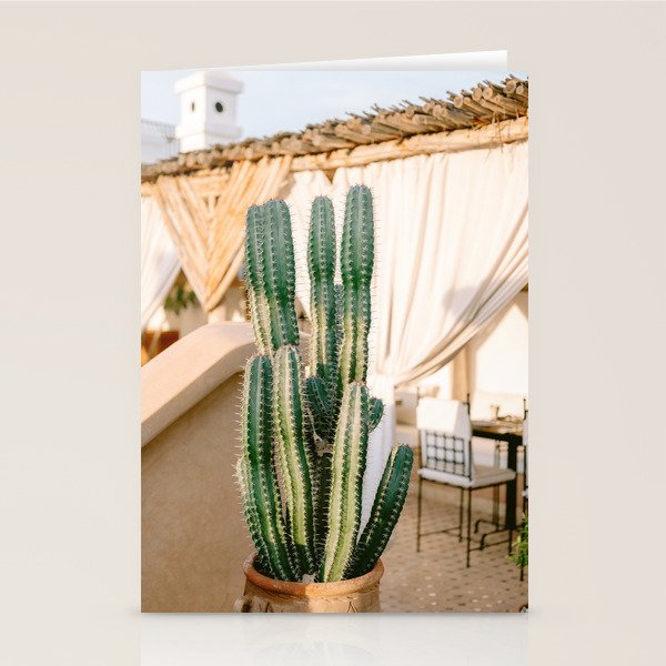 Rooftop Cactus | Morocco Travel Photography Stationery Card Gallery Image 2