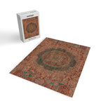 Bohemian Medallion I // 15th Century Old Distressed Red Green Colorful Ornate Accent Rug Pattern Jigsaw Puzzle Gallery Image 2