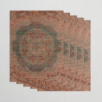 Bohemian Medallion I // 15th Century Old Distressed Red Green Colorful Ornate Accent Rug Pattern Wrapping Paper Gallery Image 3