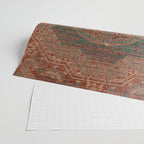 Bohemian Medallion I // 15th Century Old Distressed Red Green Colorful Ornate Accent Rug Pattern Wrapping Paper Gallery Image 2