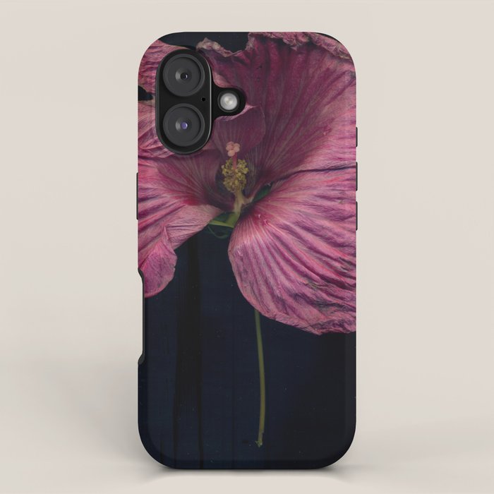 Imperfections Moody Botanical Pink Flower Photograph iPhone Case Gallery Image 1
