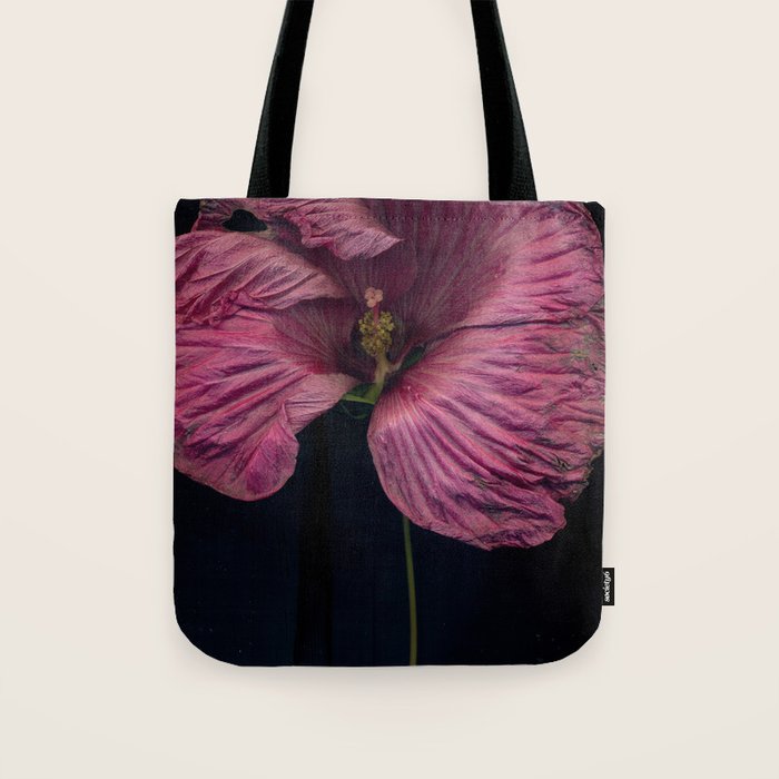 Imperfections Moody Botanical Pink Flower Photograph Tote Bag Gallery Image 1