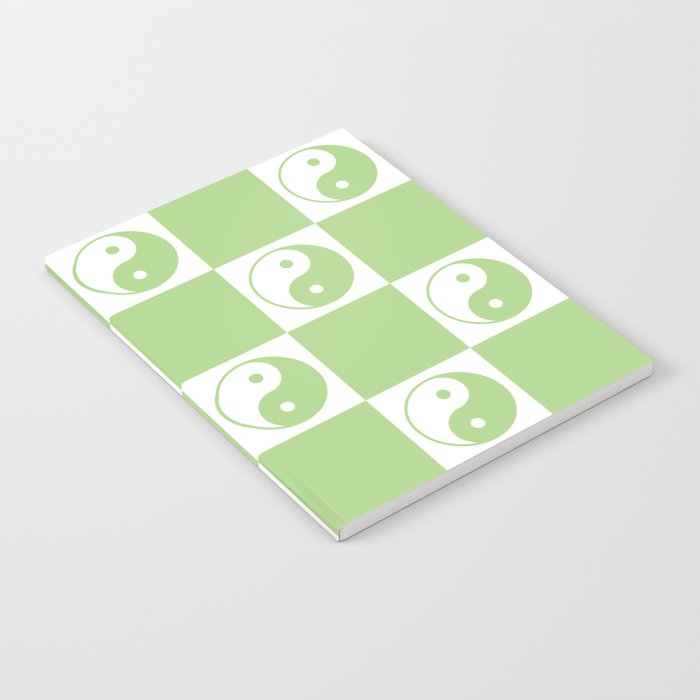 Yin Yang Checker in Green and White Notebook Gallery Image 2