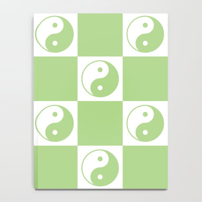 Yin Yang Checker in Green and White Notebook Gallery Image 4
