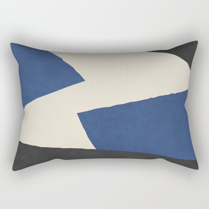 Graphic Edge Shapes - Bleu Navy Rectangular Pillow Gallery Image 2