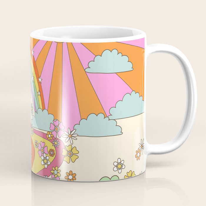 retro hippie boho print  Coffee Mug Gallery Image 1