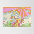 retro hippie boho print  Rug Gallery Image 2