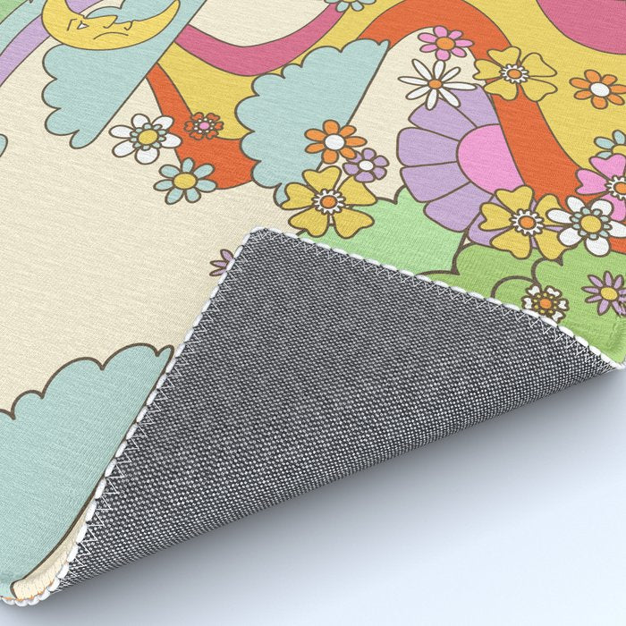 retro hippie boho print  Rug Gallery Image 4