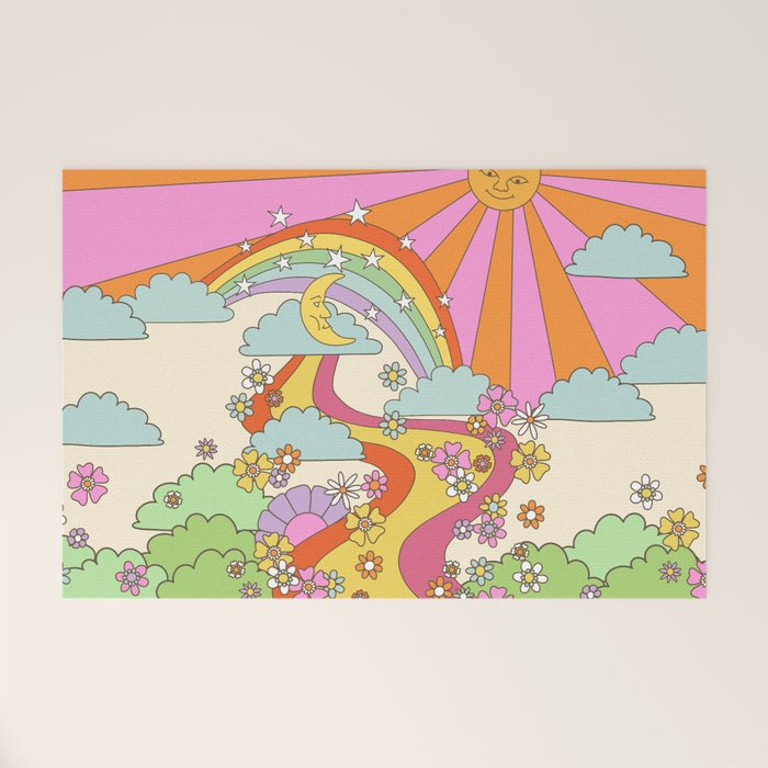 retro hippie boho print  Welcome Mat Gallery Image 1