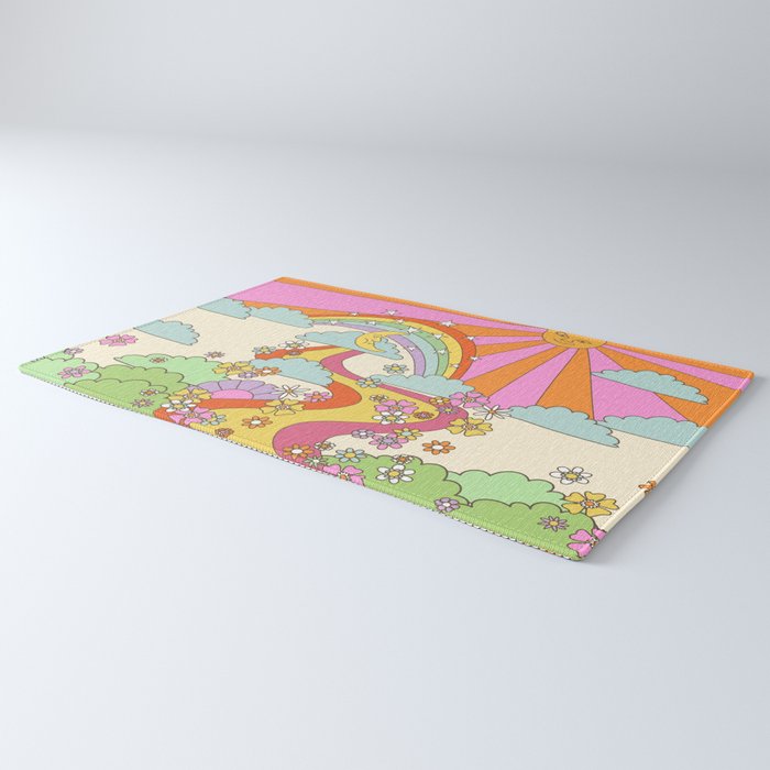 retro hippie boho print  Rug Gallery Image 3