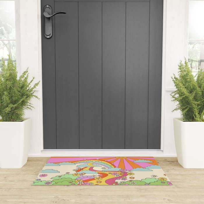 retro hippie boho print  Welcome Mat Gallery Image 3