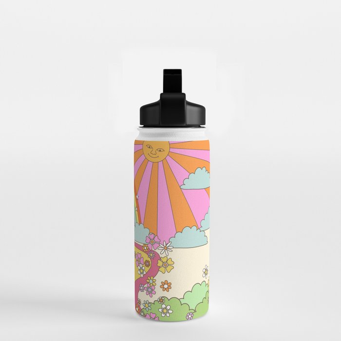 retro hippie boho print  Water Bottle Gallery Image 2