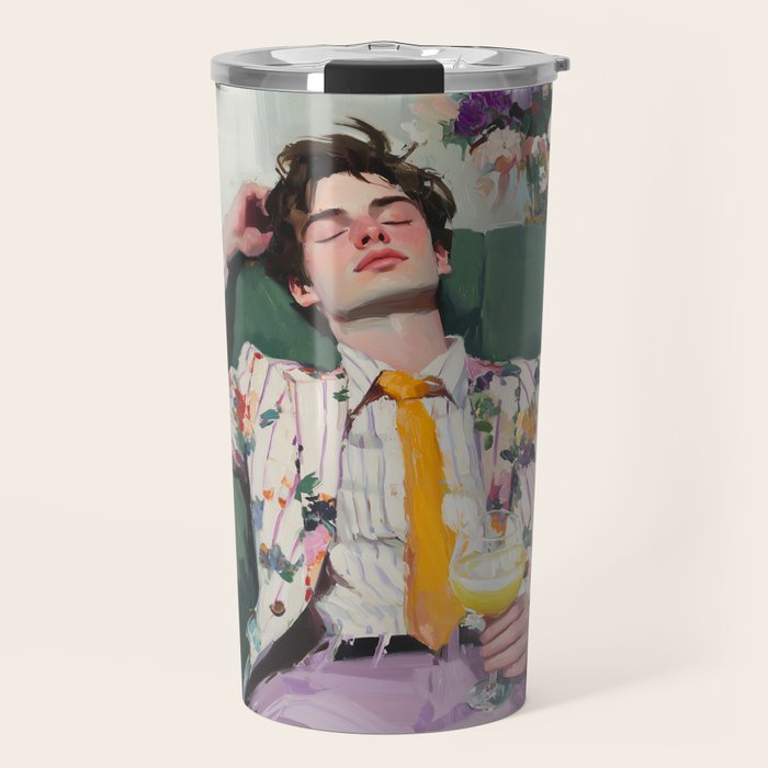 Dreaming in Floral Silence Travel Mug Gallery Image 1