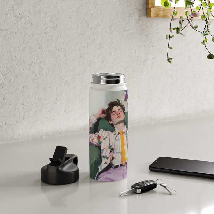 Dreaming in Floral Silence Water Bottle Gallery Image 4