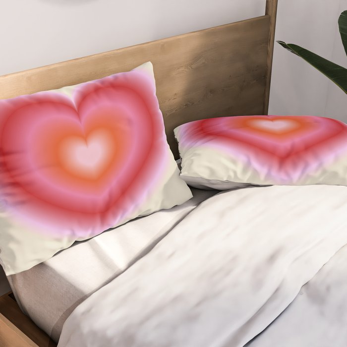 pink love heart Pillow Sham Gallery Image 2