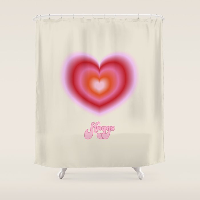 pink love heart Shower Curtain Gallery Image 1