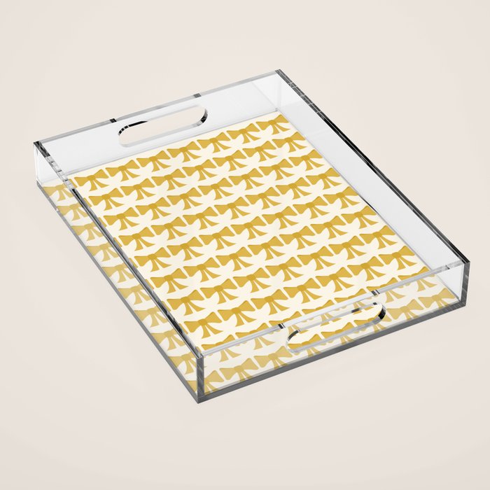 Vintage Bows VIII Yellow Acrylic Tray Gallery Image 1