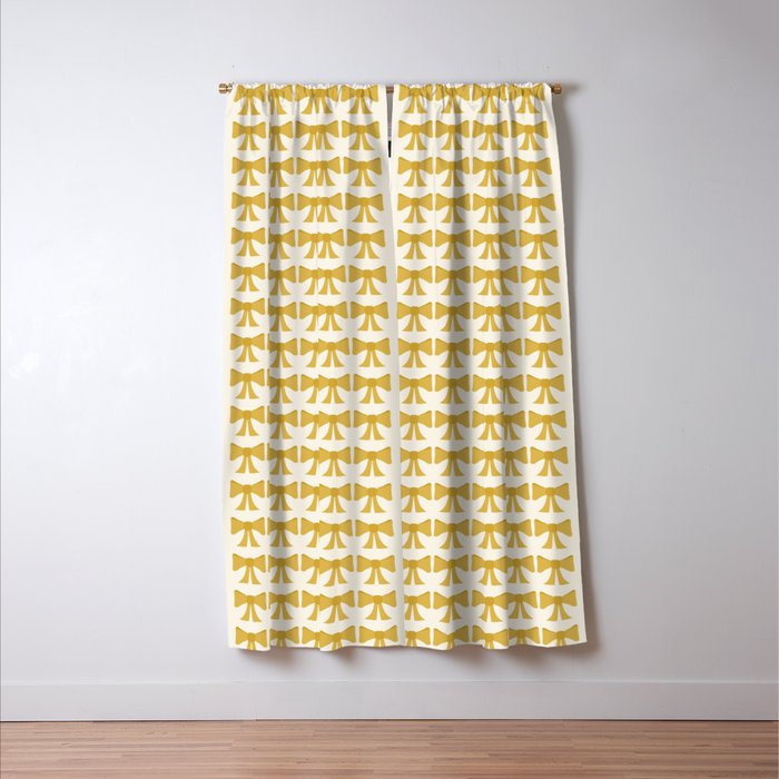 Vintage Bows VIII Yellow Window Curtain Gallery Image 3