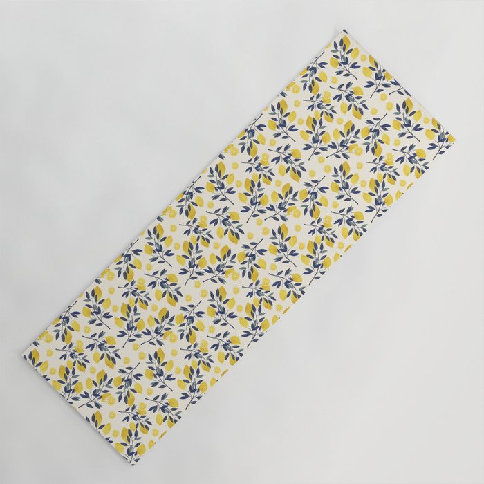 Mediterranean lemon branch pattern Yoga Mat Gallery Image 1