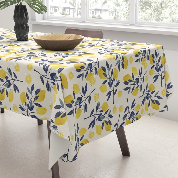 Mediterranean lemon branch pattern Tablecloth Gallery Image 3