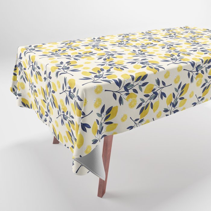 Mediterranean lemon branch pattern Tablecloth Gallery Image 1