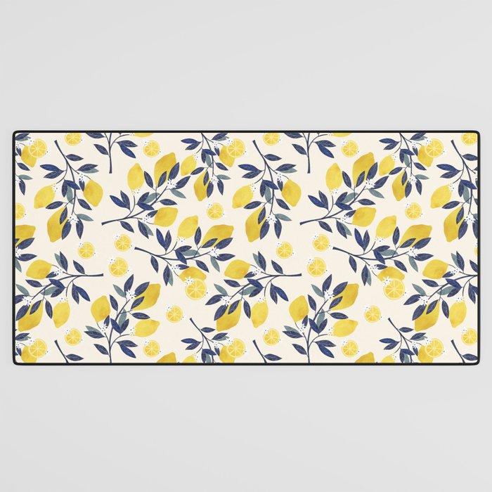 Mediterranean lemon branch pattern Desk Mat Gallery Image 3