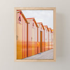 Sorrento Stripes | Red And Orange Beach Changing Rooms Art Print | Amalfi Coast Italy Travel Photography Mini Art Print Gallery Image 1