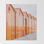 Sorrento Stripes | Red And Orange Beach Changing Rooms Art Print | Amalfi Coast Italy Travel Photography Throw Blanket Gallery Image 2