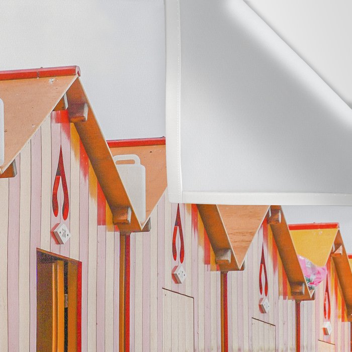 Sorrento Stripes | Red And Orange Beach Changing Rooms Art Print | Amalfi Coast Italy Travel Photography Wall Tapestry Gallery Image 3