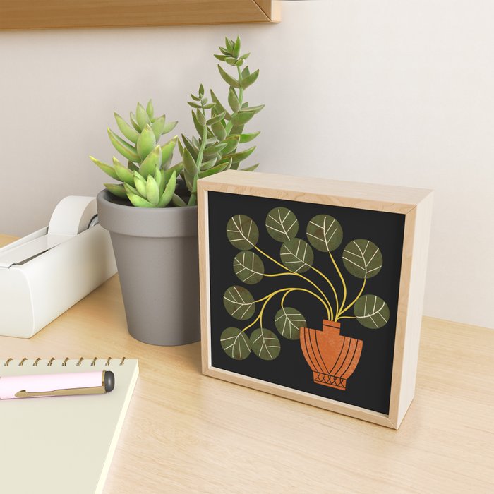 Leafy Plant In Vase Mini Art Print Gallery Image 2