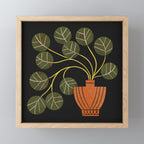 Leafy Plant In Vase Mini Art Print Gallery Image 1