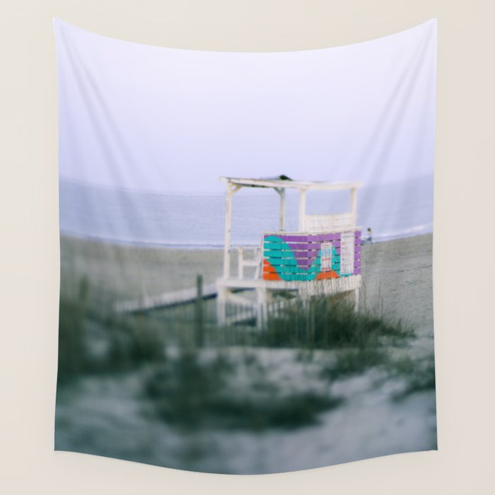 Colorful Lifeguard Stand Wall Tapestry Gallery Image 4