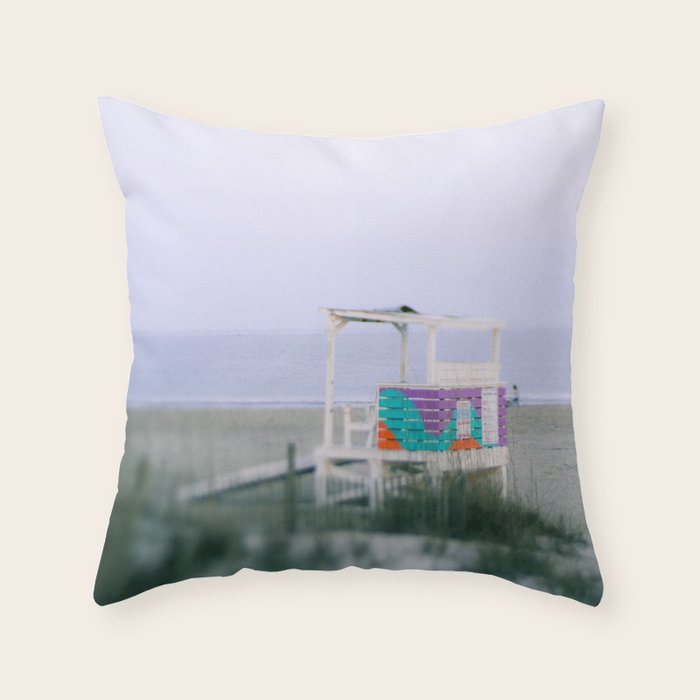 Colorful Lifeguard Stand Throw Pillow Gallery Image 6