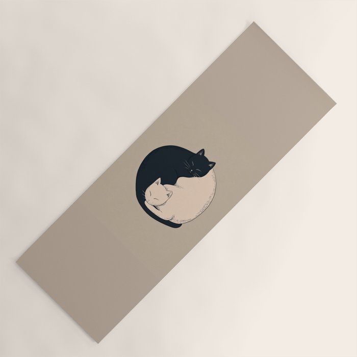 Yin Yang Cats Illustration Yoga Mat Gallery Image 1